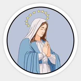 Virgin Mary Pray Circle Sticker